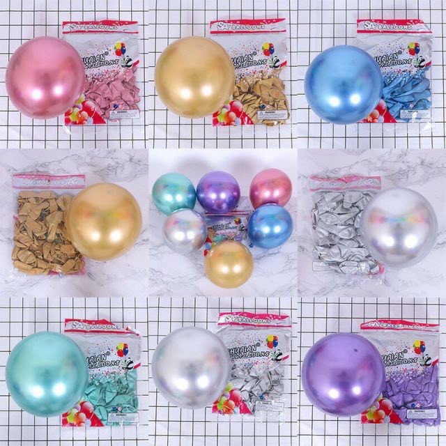 Set 10 bong bóng siêu nhũ ( chọn màu)