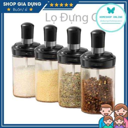 Hũ Đựng Gia Vị, Lọ Đựng Gia Vị Thủy Tinh Kèm Muỗng Tiện Lợi Gọn gàng Bán Giá Sỉ HOME SHOP ONLINE