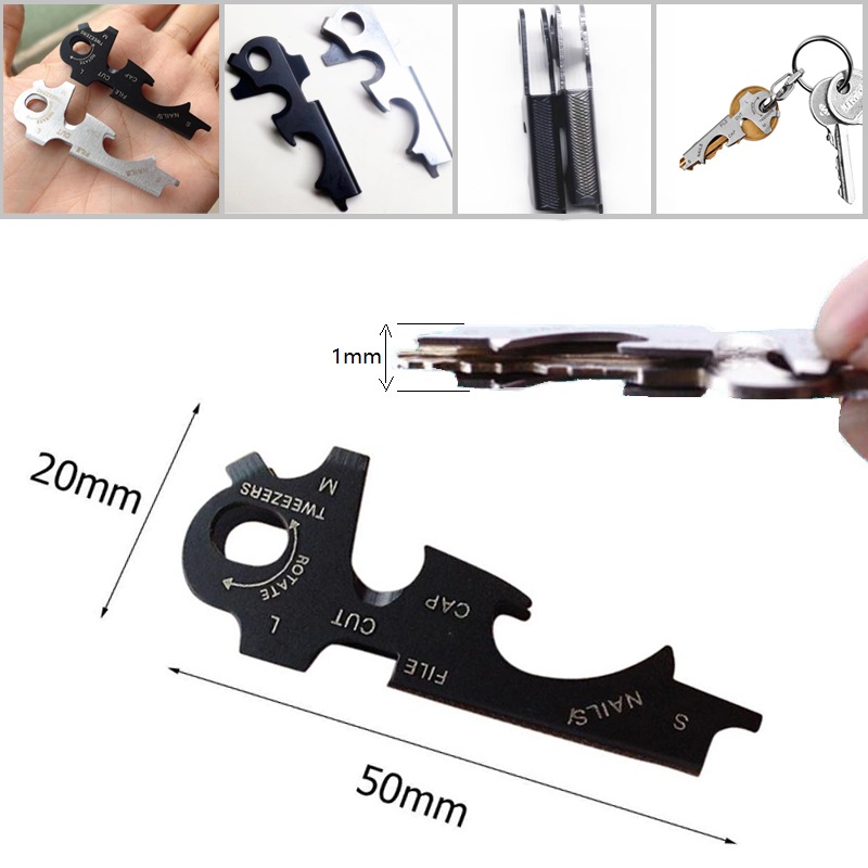 Dụng Cụ Đa Chức Năng 8 Trong 1 Móc Chìa Khóa, Dụng Cụ, Móc Khóa, Dụng Cụ Bỏ Túi