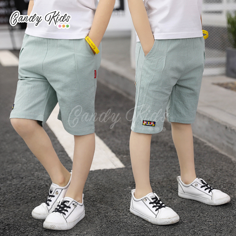 Quần Short Cotton Ống Rộng Cá Tính Theo Phong Cách Mùa Hè Dành Cho Bé 6-11 Tuổi