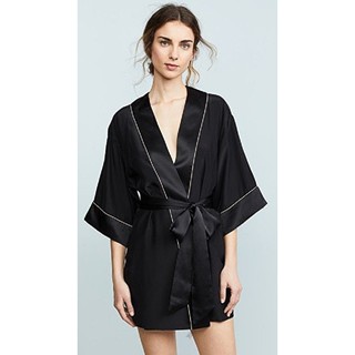 Áo Choàng Đen Viền Trắng Kèm Đai Áo Freesize - Hantu Sleepwear