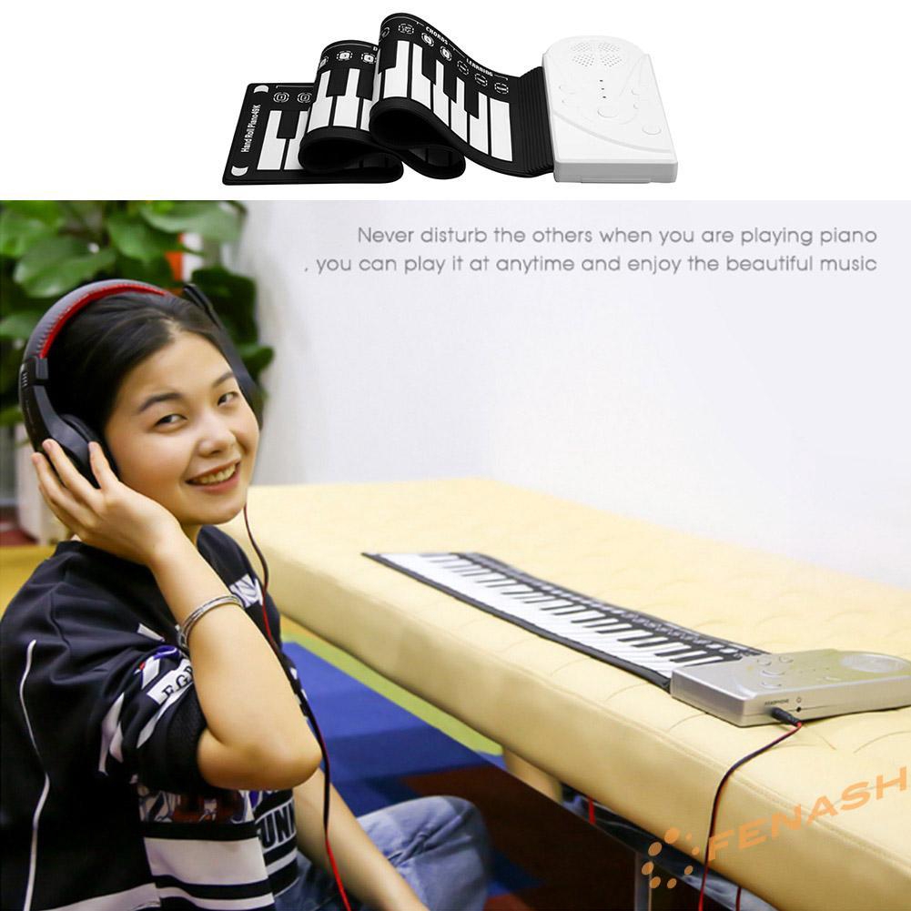 FE Portable 49-Key Flexible Silicone Roll Up Piano Folding Electronic Keyboard