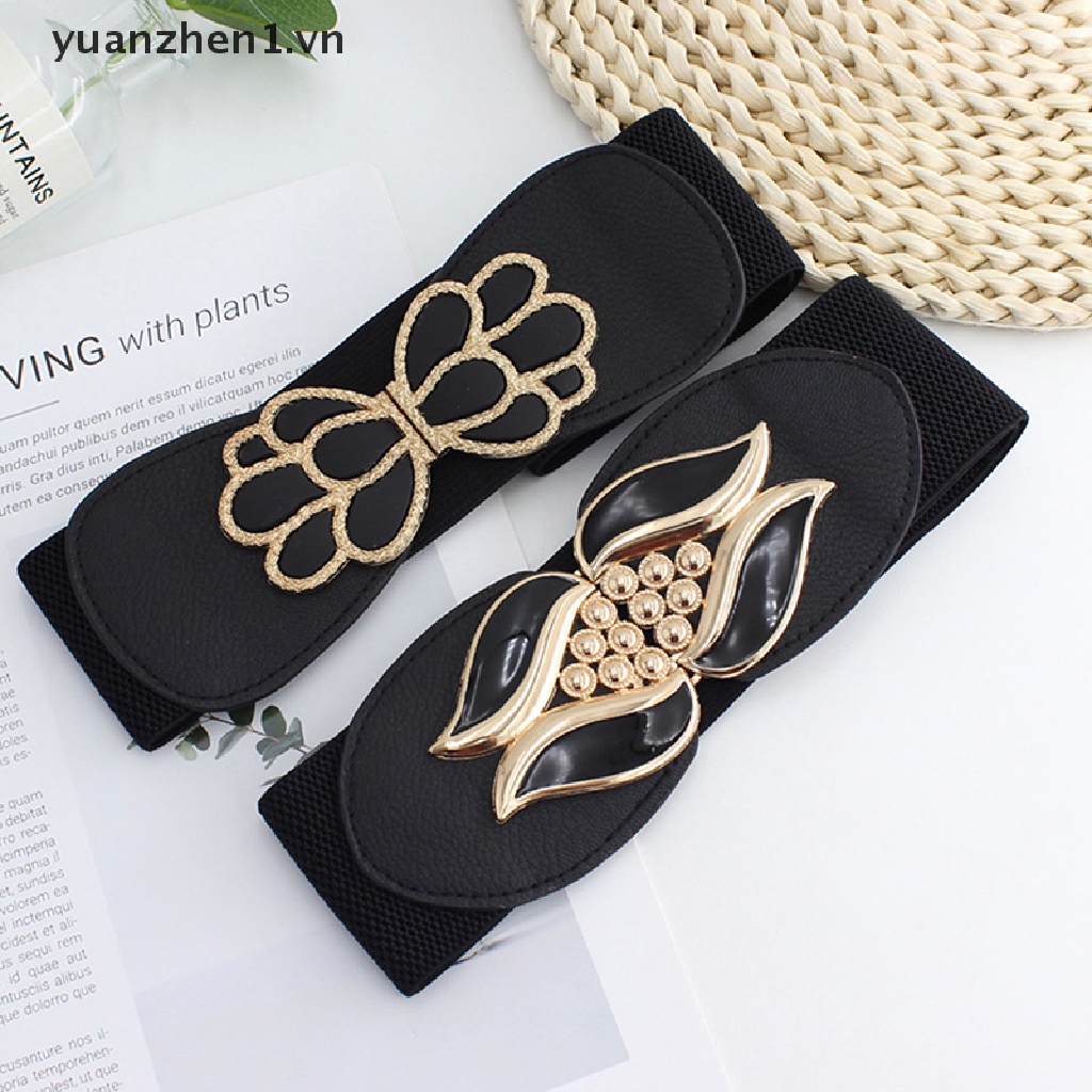 Thắt Lưng Co Giãn Màu Đen Thời Trang Cho Nữ