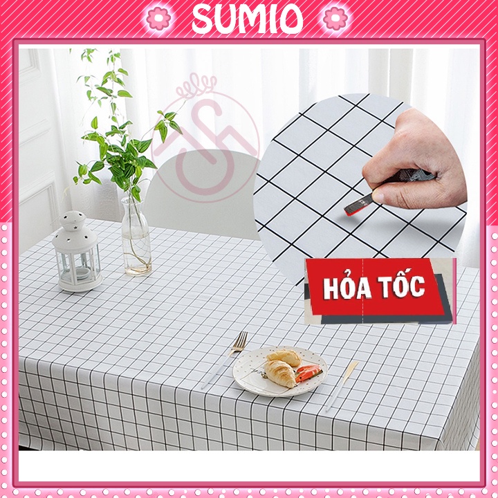 Tấm khăn trải bàn decor trang trí chụp ảnh dã ngoại nhựa pvc chống thấm nước vintage Sumio_offical chụp ảnh kẻ caro