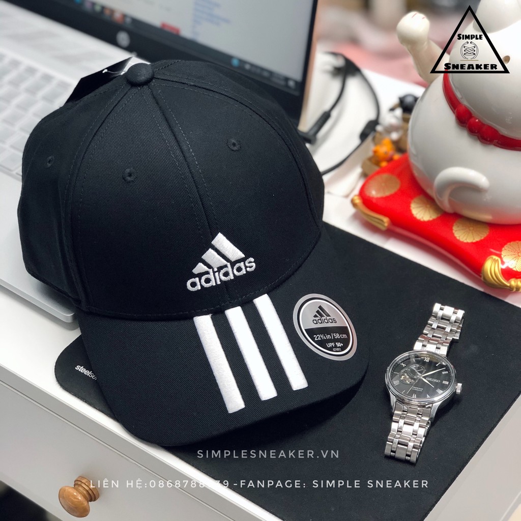 Mũ Nón Adidas Chính Hãng FREESHIP Adidas Sport 3S CT Black Cap Chuẩn Auth - Mũ Lưỡi Trai Adidas Unisex- Simple Sneaker