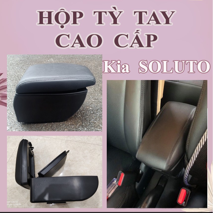 Hộp Tỳ Tay Cao Cấp Zin Xe Kia SOLUTO Màu đen Hàng Loại 1 Có Cổng Sạc USB Tiện Dụng, Dễ Dàng Lắp Đặt