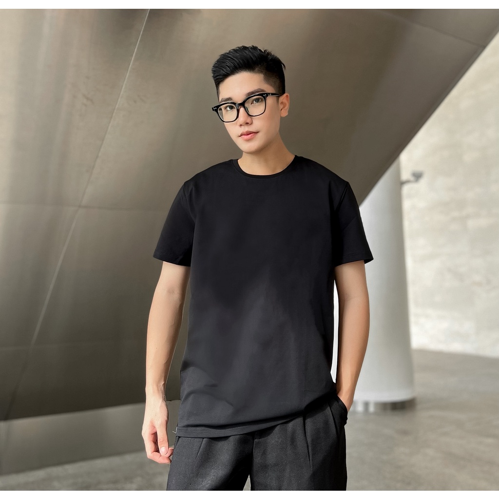 Áo thun nam cổ tròn basic CAPMAN vải cotton dày dặn, co giãn, tay ngắn