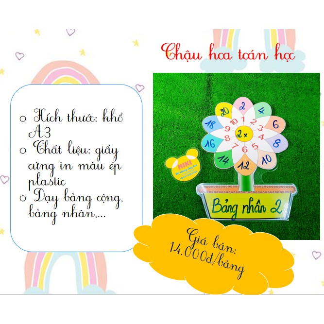 Chậu hoa toán học cho môn toán cộng trừ nhân chia