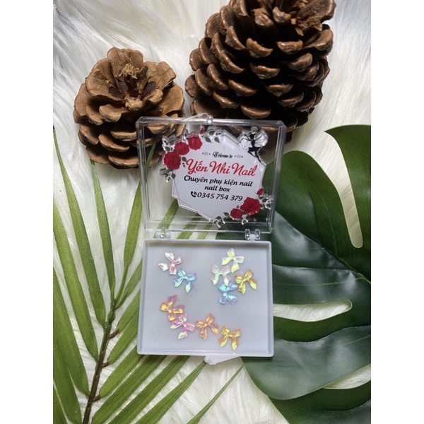 PHỤ KIỆN TRANG TRÍ MÓNG SET 10 NƠ DẠ QUANG