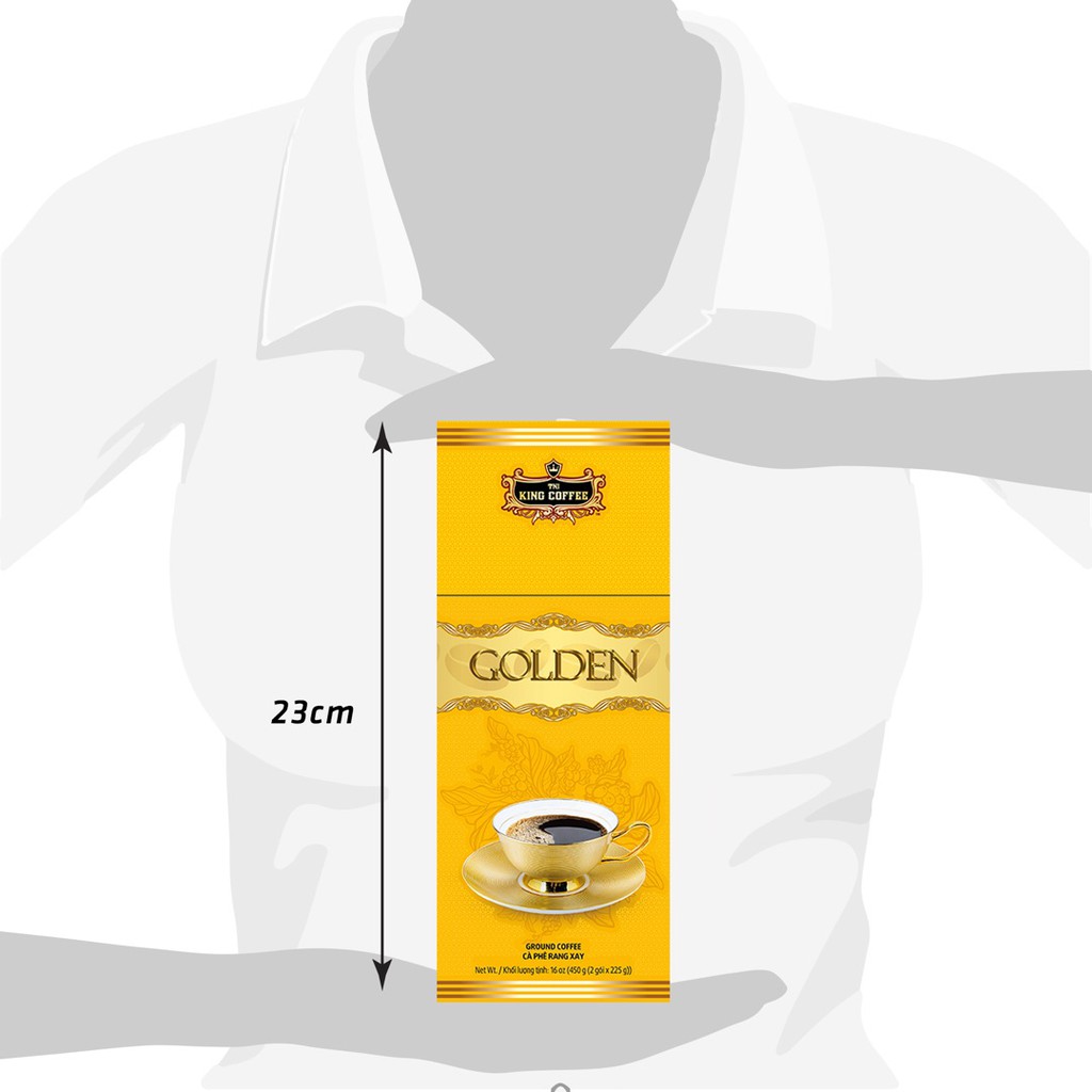 Cà Phê Rang Xay Cao Cấp Golden KING COFFEE - Hộp cao cấp 450g - cà phê Arabica &amp; cà phê Robusta Việt Nam