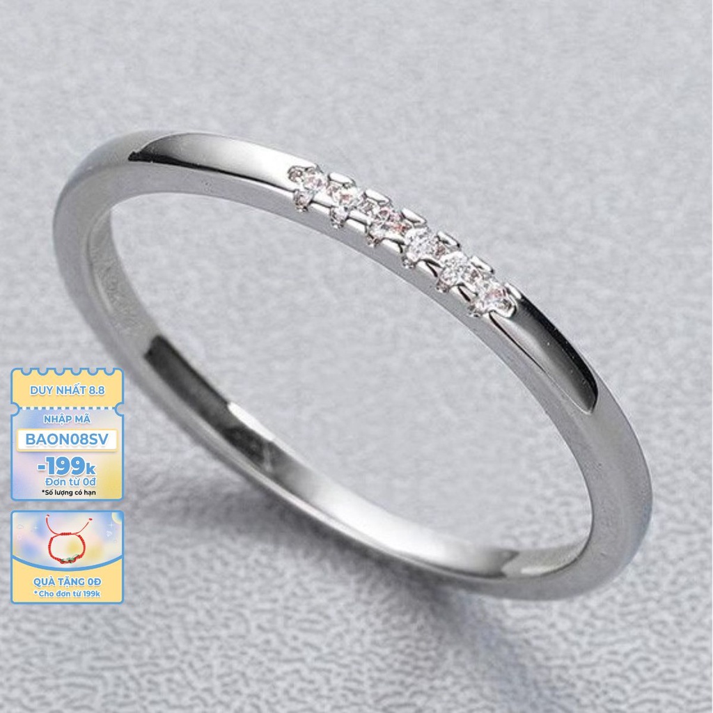 Nhẫn Bạc Nữ Đơn Giản Đính Đá Cho Nữ N2464 - Bảo Ngọc Jewlery