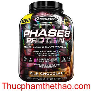 Sữa tăng cơ cung cấp Protein ban đêm PHASE 8 4.6LBS (2.1Kg) – VỊ CHOCOLATE – Hàng chính hãng USA – Kèm quà tặng