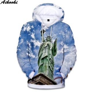 Áo khoác hoodie chui đầu hình tượng nữ thần tự do 2021 hàng mới