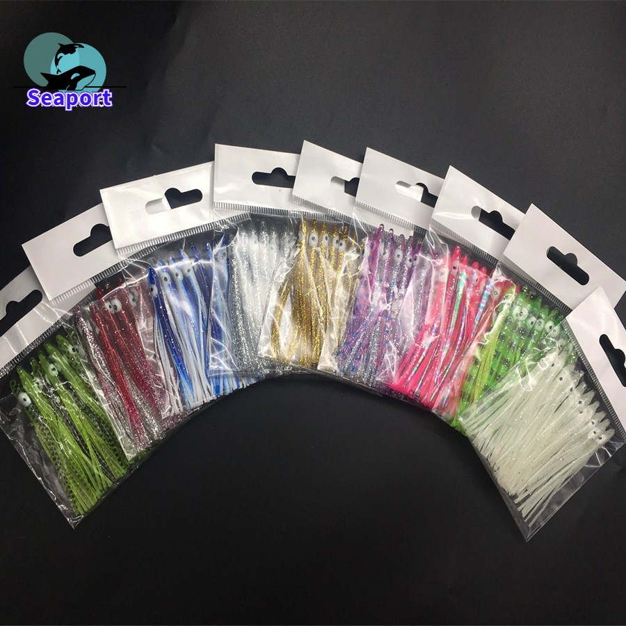 10 Mồi Câu Cá Giả Hình Con Mực Mềm 3inch