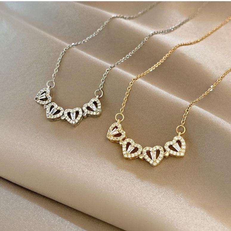 Dây chuyên cỏ 4 lá titan.không han dỉ phai màu. vòng cổ 4lá - Phụ kiện trang sức Hari korea accessories