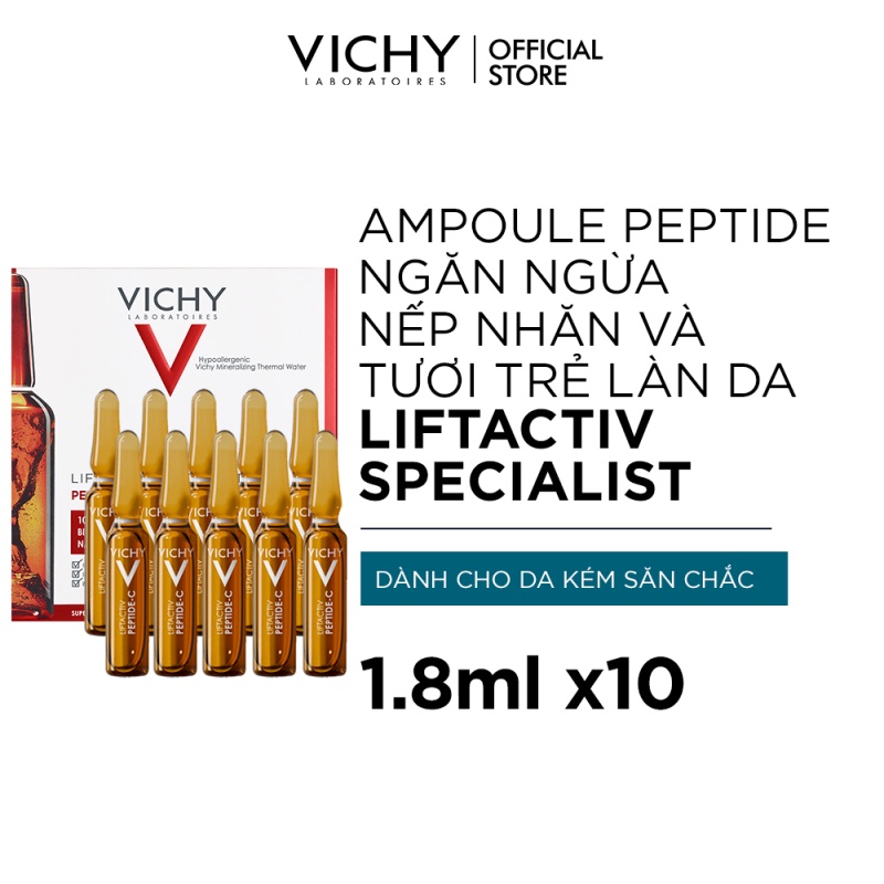 Bộ dưỡng chất giúp ngăn ngừa vết nhăn và trẻ hóa làn da VICHY Liftactiv Ampoule Peptide-C