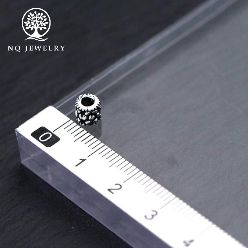 Combo 5 charm bạc chặn hạt họa tiết hoa văn 5*5*5mm - NQ Jewelry