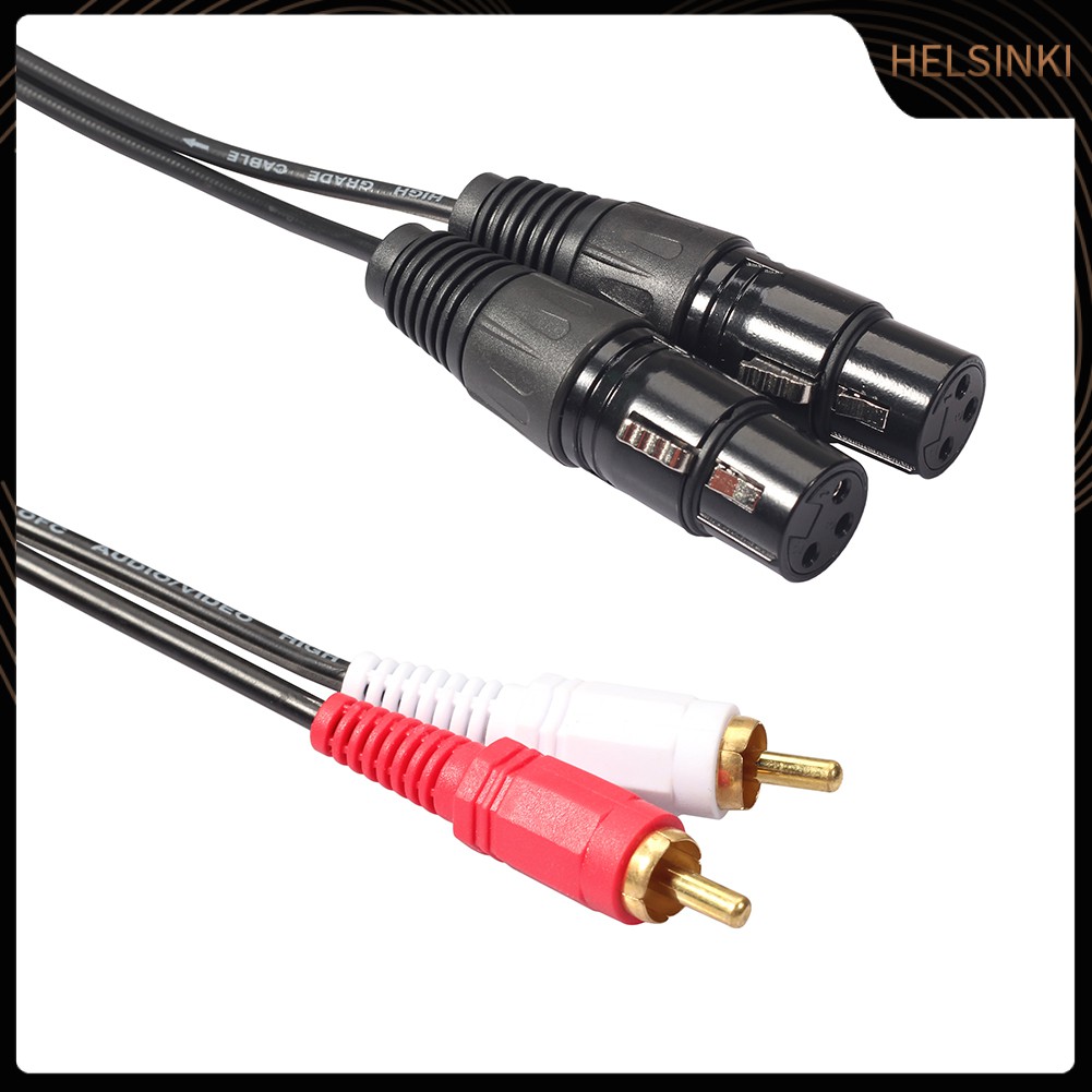 Dây Cáp Âm Thanh 1.5m 2 Rca Male Sang 2 Xlr 3pin Female Cho Bộ Khuếch Đại Âm Thanh