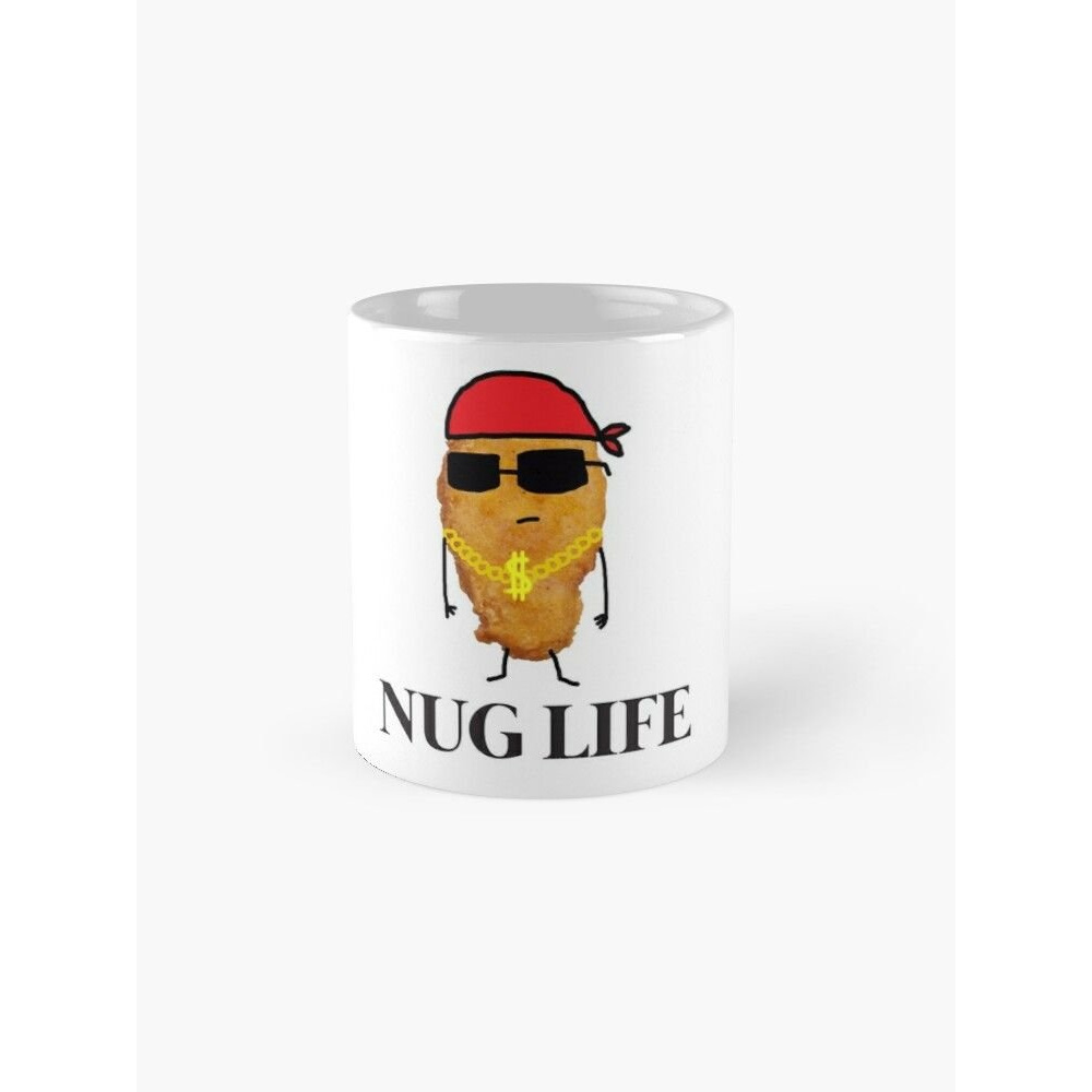 Cốc sứ in hình - Funny Cute Chicken Nugget Gangster Life-MS 625