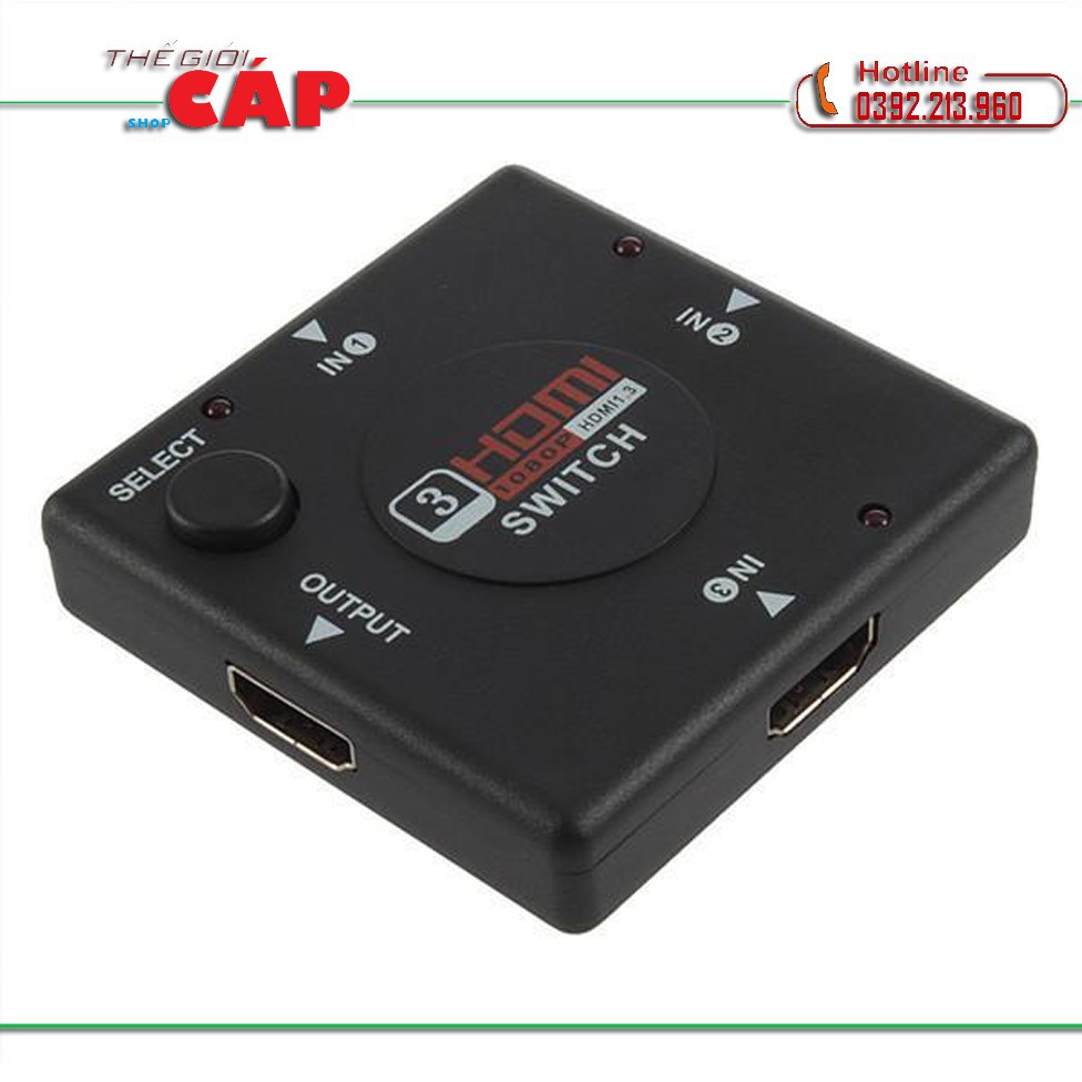 Bộ gộp HDMI 3 cổng vào 1 cổng ra siêu nét- BH 1 tháng (OEM)