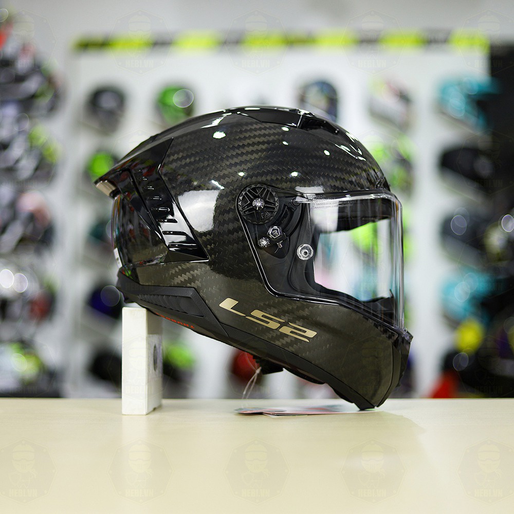 Nón Fullface LS2 FF805 Thunder Full Carbon Bóng + Tặng Kèm Kính Đen Chính Hãng Freeship