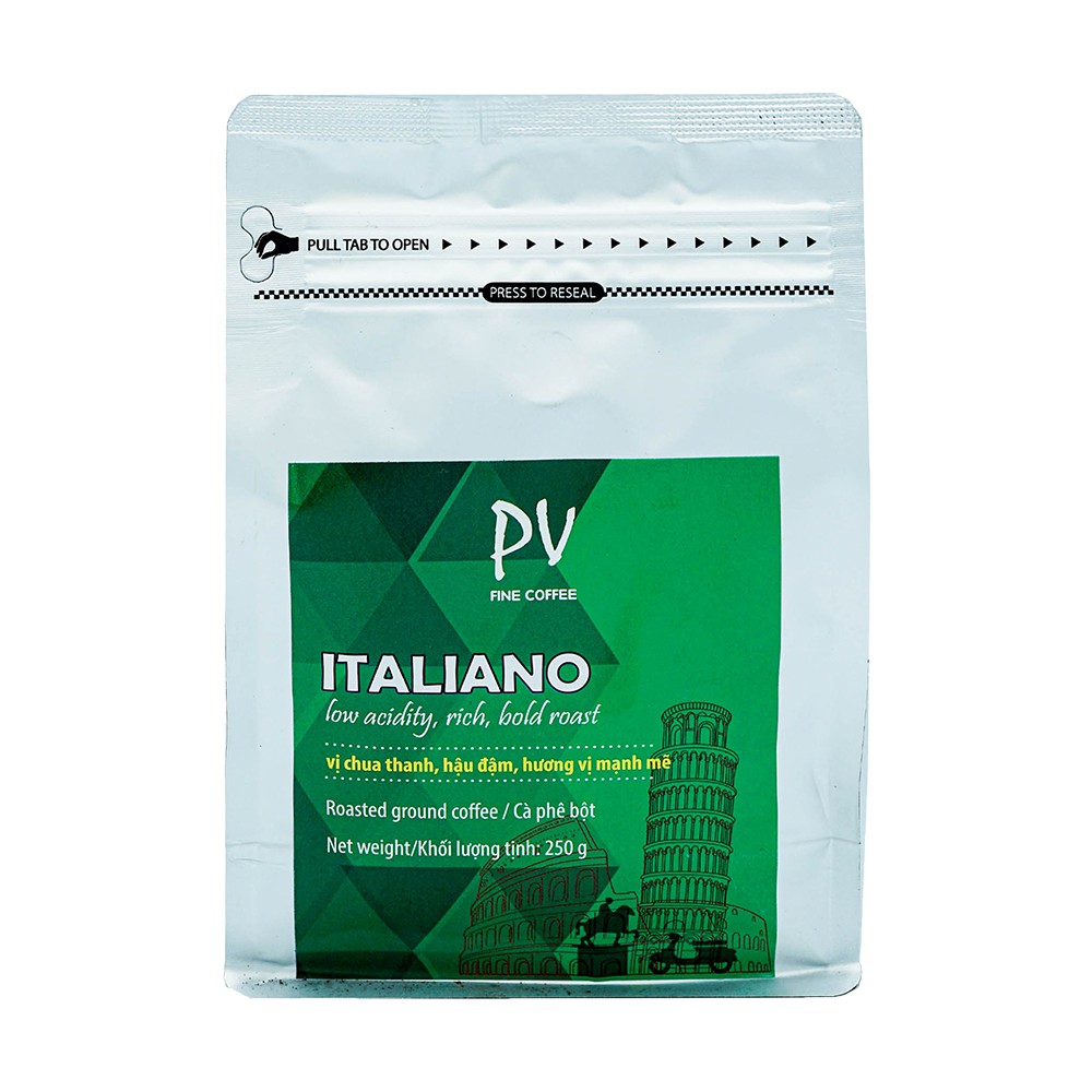 Cà Phê Bột PV Fine Coffee - Italiano - 250g - Phương Vy Coffee