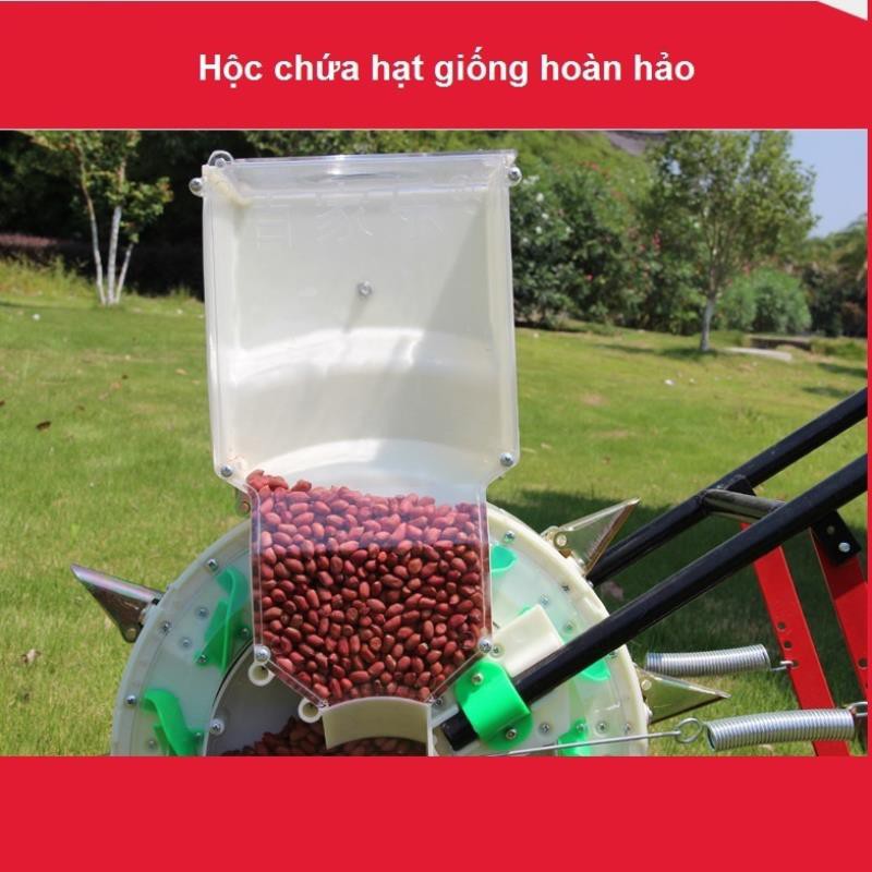 Máy gieo hạt tự động 6 răng, Máy gieo hạt 1 hàng bánh lăn rộng 26cm, Máy gieo đậu phộng, Lạc