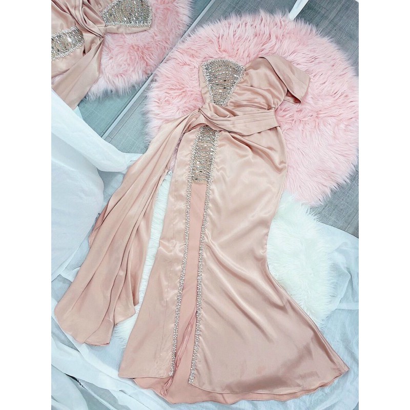 đầm dạ hội trễ vai ( ảnh và video thật 100%)full size