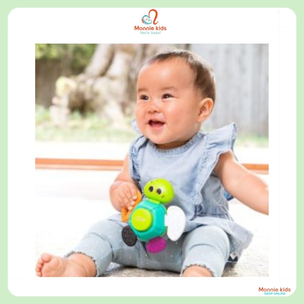 Đồ chơi xúc xắc cho bé Infantino rùa biển 0M+, lúc lắc kích thích giác quan - Monnie Kids