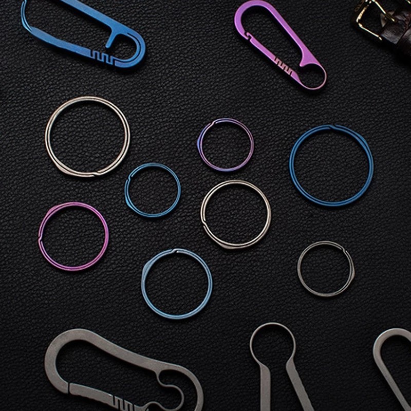 Móc Chìa Khóa Bằng Hợp Kim Titan Màu Xám TC4 20mm/26mm/33mm