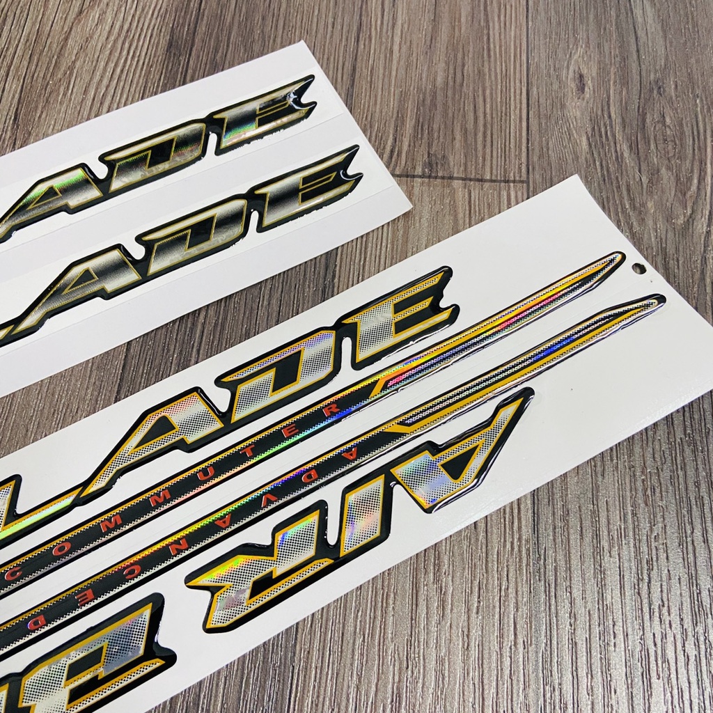 Bộ tem Air Blade chữ nổi dán trang trí dàn áo xe các đời 2007, 2008, 2009, 2010 ( Hàng linh kiện )