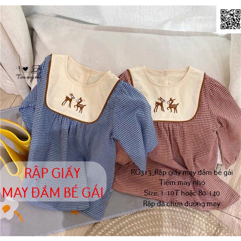 RG313_Rập giấy may váy dài tay cho bé