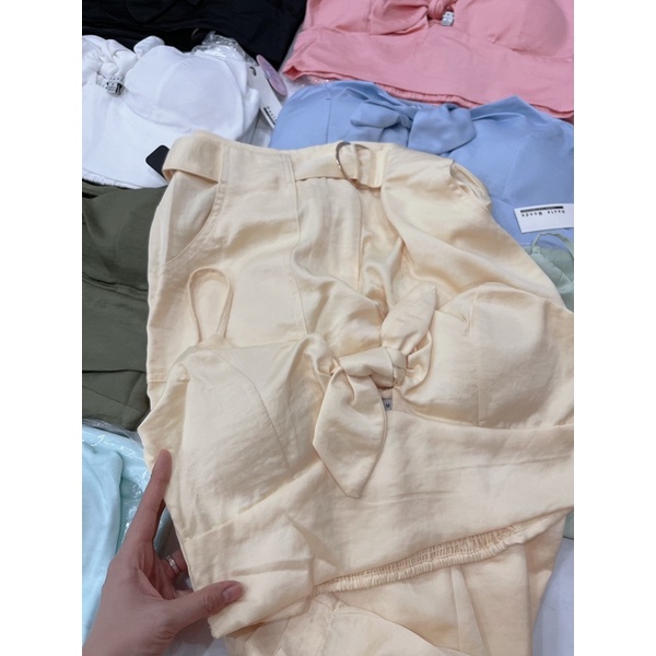 Set áo croptop + quần jogger xuất dư xịn