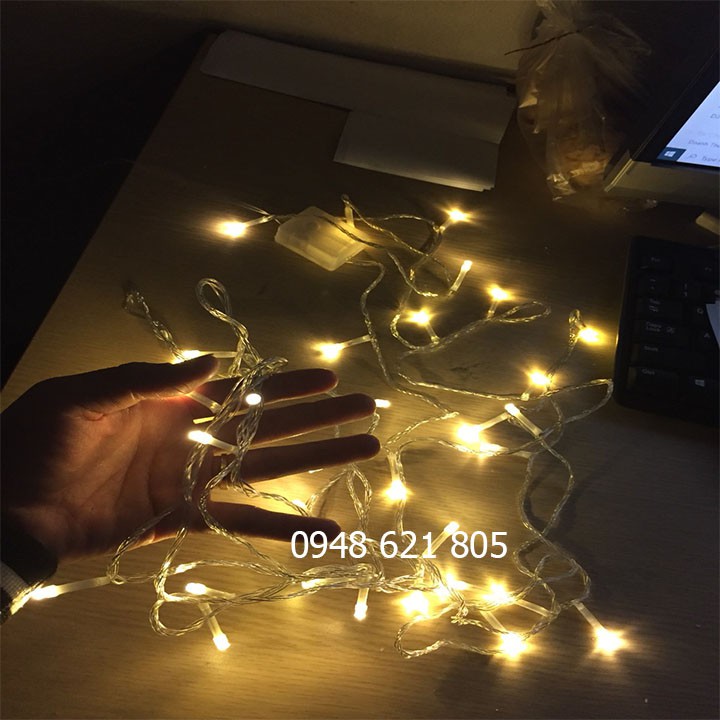 Dây đèn led 5m - 34 bóng kim nhấp nháy màu vàng nắng cực đẹp trang trí ngày tết