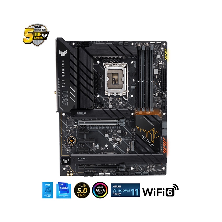 Mainboard ASUS TUF GAMING Z690-PLUS WIFI D4 (Intel Z690, Socket 1700, ATX, 4 khe RAM DDR4)