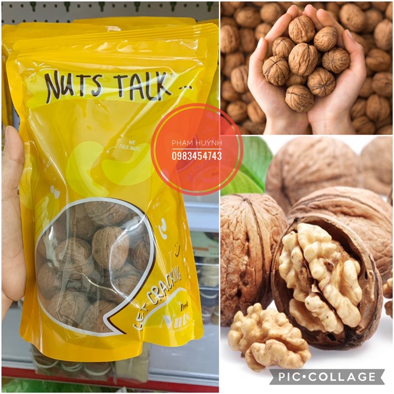 Hạt Óc chó Mỹ nguyên vỏ gói 500gr ăn kiêng eatclean