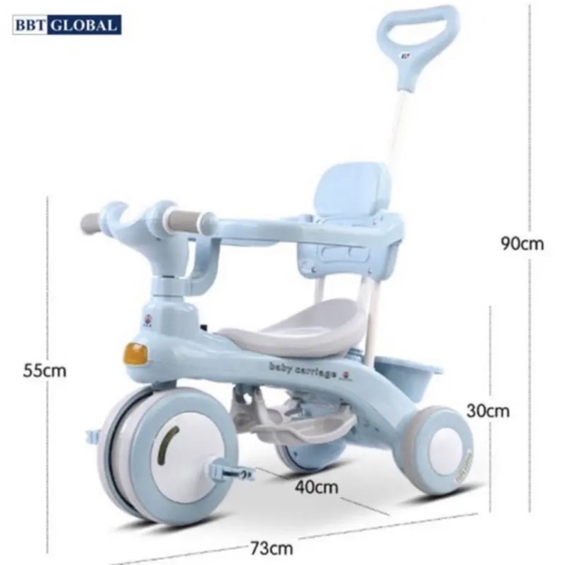 Xe đẩy cao cấp 618 kiêm chòi chân và đạp có nhạc có đèn