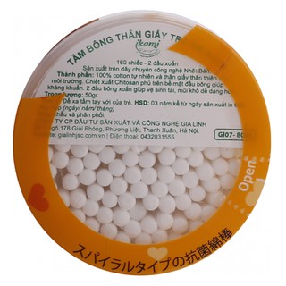Tăm bông hai đầu xoắn IKAMI (160c/hộp)