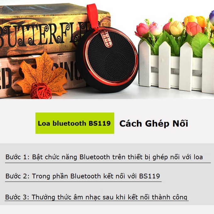 Loa bluetooth mini nghe nhạc BS119 cầm tay nhỏ gọn hỗ trợ thẻ nhớ và cổng 3.5