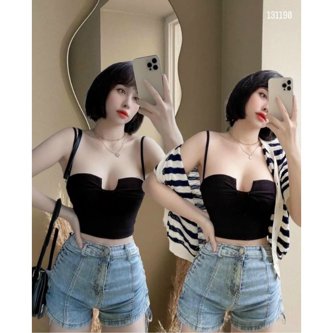 Áo 2 dây khoét ngực chất thun gân dầy dặn 💝💝💝💝💝