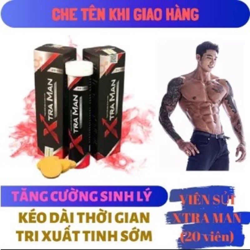 [Chính hãng] Viên sủi Xtra Man tăng cường sinh lý nam hộp 20 viên- Che tên khi giao hàng