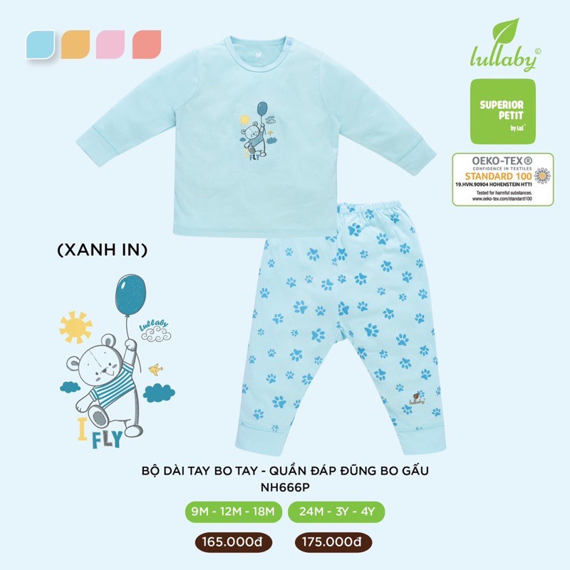 [xả hàng] Bộ Cài Vai Dài Tay Petit Bé Trai/Gái Lullaby [NH666P]