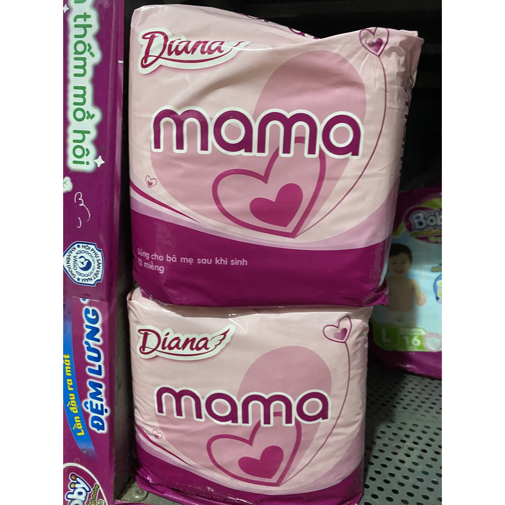 Bỉm MAMA cho mẹ sau sinh hãng Diana gói 12 miếng