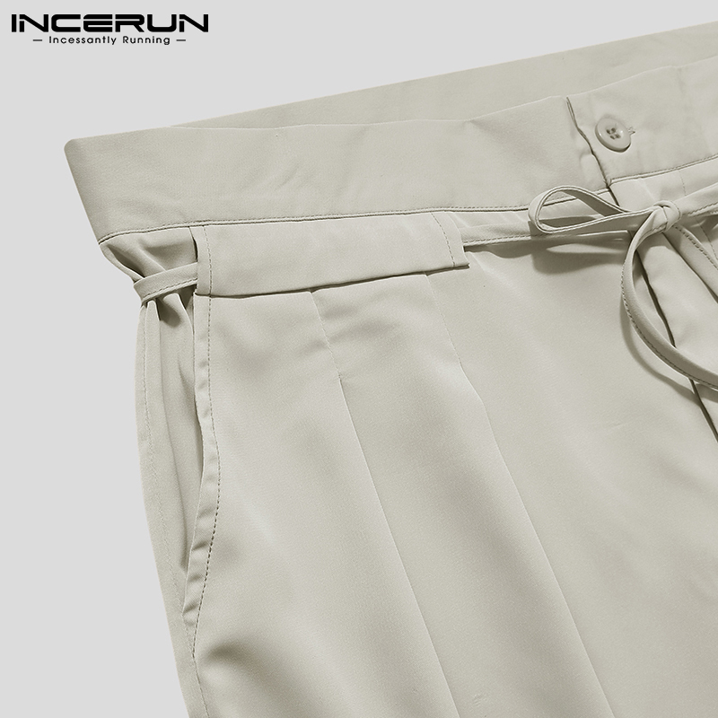 Quần Dài Incerun Ống Rộng Màu Trơn Phong Cách Hàn Quốc Cho Nam