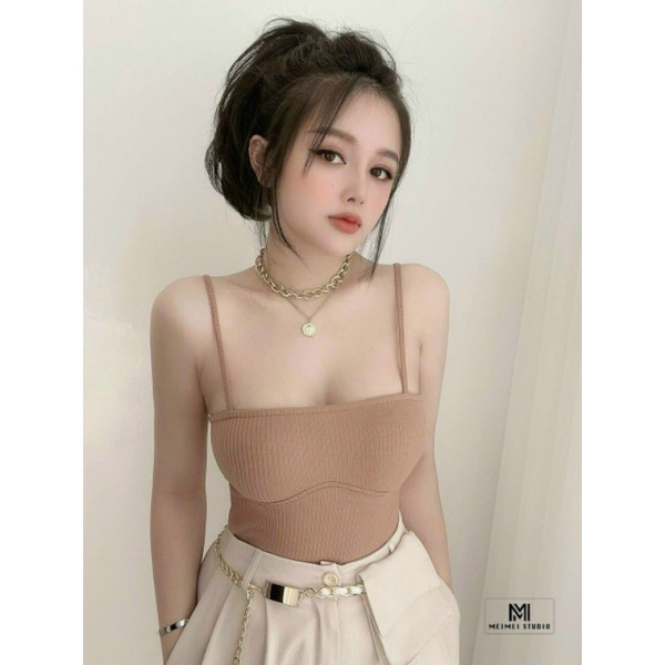 Áo 2 dây borip có mút ngực đủ bigsize 60 đến 90 ký