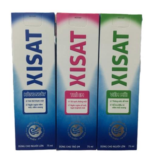 Xisat xịt mũi cho người lớn giúp làm thông thoáng mũi chai 75ml