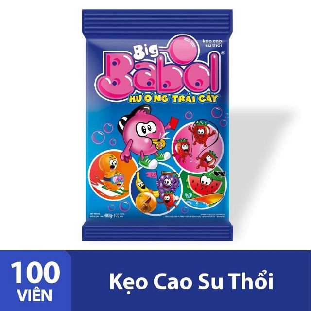 2 Bịch 50 viên kẹo cao su babol hương trái cây hoặc 1 bịch 100 viên / singum babol dưa hấu / phúc bồn tử