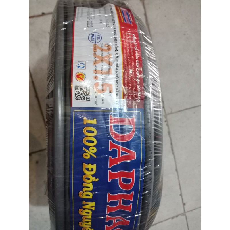 Dây DAPHACO bọc nhựa xám 2x1.5 và 2x2.5