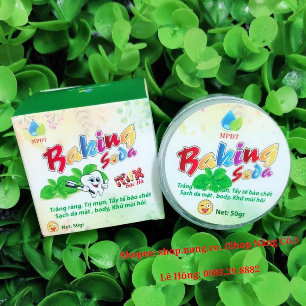 [100% Chính Hãng] Baking soda mix Bạc Hà - Làm Trắng răng, Thơm miệng, Khử mụn, Mịn da, Khử mùi, Tẩy da chết hiệu quả