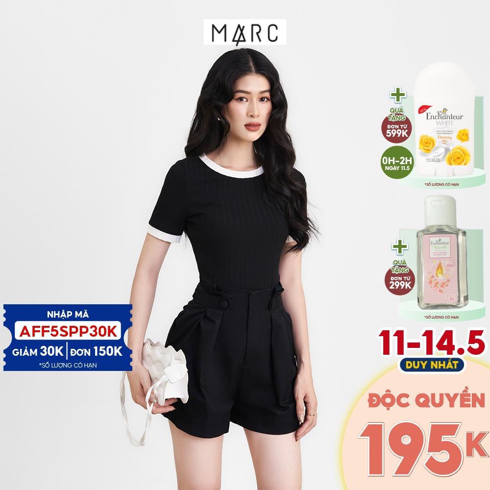 Quần short nữ MARC FASHION lưng cao 2 nút tab CBHN0399